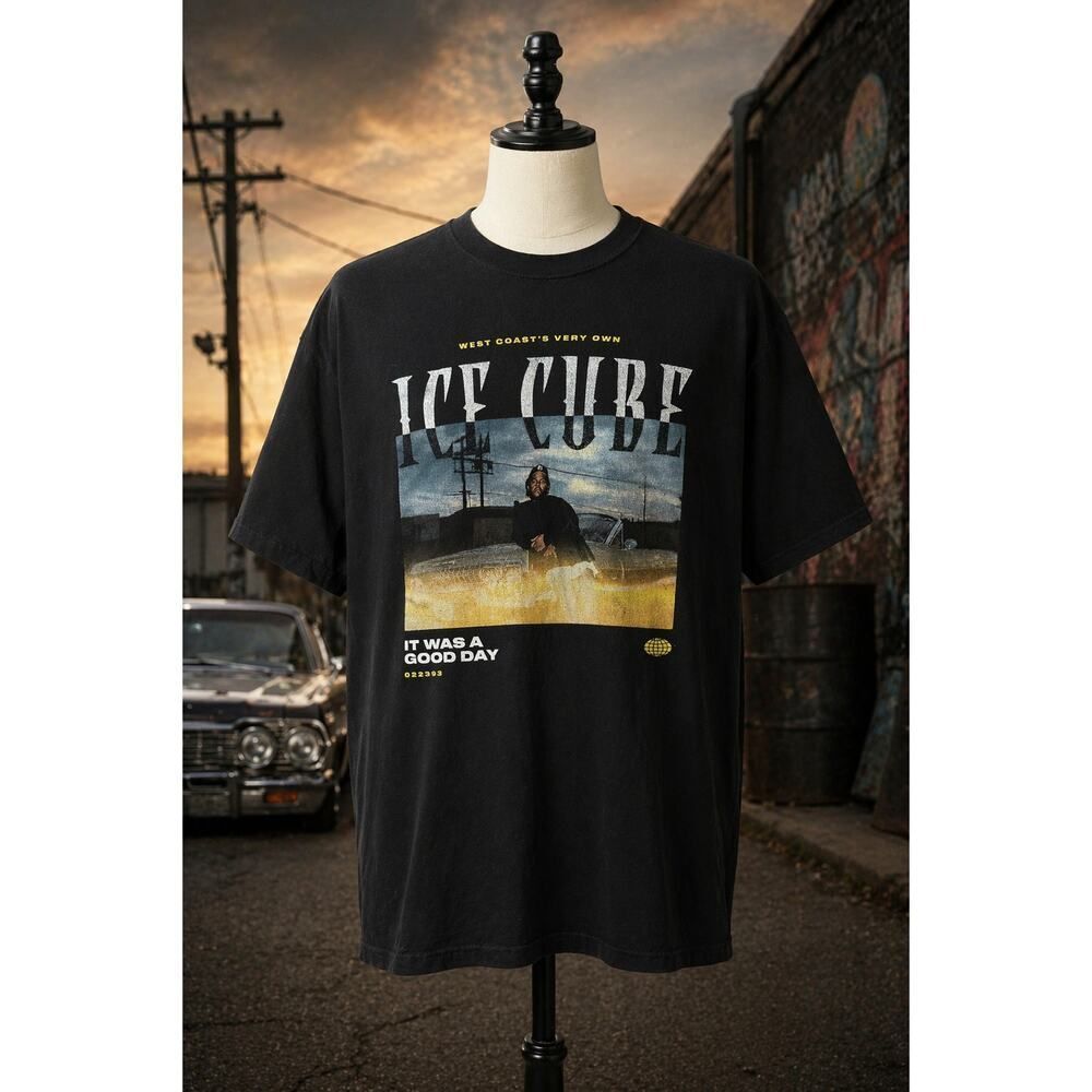 Ice Cube It Was a Good Day Hip Hop Rap Black Shirt L